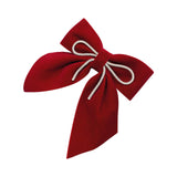 Maxbell Velvet Hair Bows Hair Clips French Hair Barrettes Headwear Girls Toddlers Dark Red