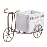 Maxbell Bike Flower Basket European Style for Balcony Home Fence Gray