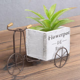 Maxbell Bike Flower Basket European Style for Balcony Home Fence Gray