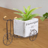 Maxbell Bike Flower Basket European Style for Balcony Home Fence Gray