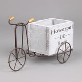 Maxbell Bike Flower Basket European Style for Balcony Home Fence Gray