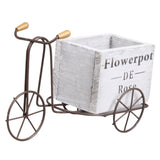Maxbell Bike Flower Basket European Style for Balcony Home Fence Gray