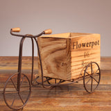 Maxbell Bike Flower Basket European Style for Balcony Home Fence Wood