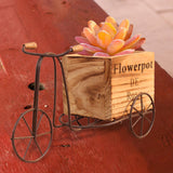 Maxbell Bike Flower Basket European Style for Balcony Home Fence Wood