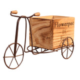 Maxbell Bike Flower Basket European Style for Balcony Home Fence Wood