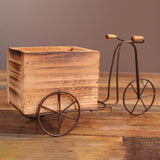 Maxbell Bike Flower Basket European Style for Balcony Home Fence Wood