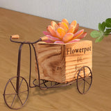 Maxbell Bike Flower Basket European Style for Balcony Home Fence Wood