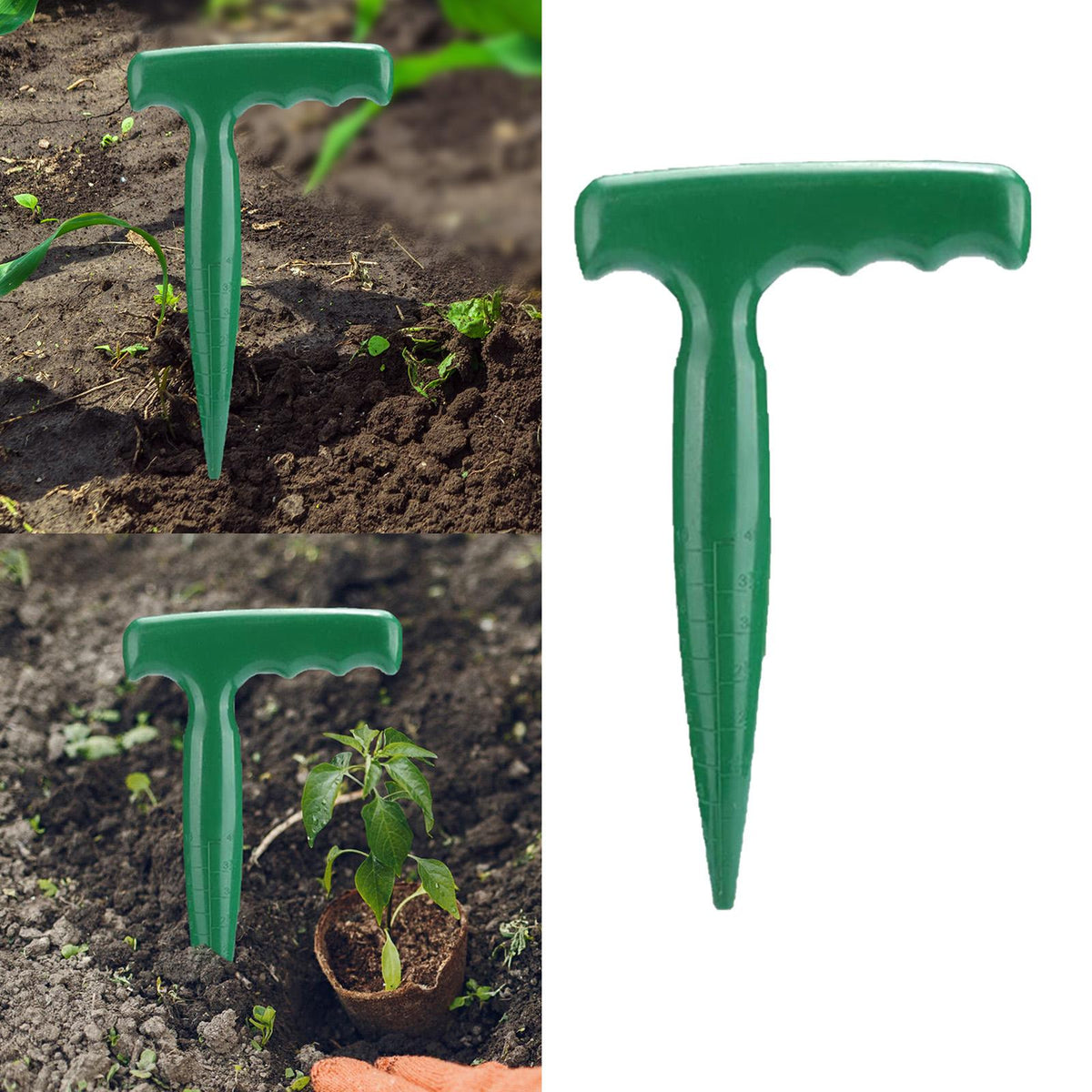Maxbell Natural Dibber Sow Puncher PP Sow Seeder for Patio Flowers Vegetable