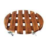 Maxbell Movable Wooden Flowerpot Rack with Lockable Brake Rolling Caster for Corner Round 30cm