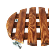 Maxbell Movable Wooden Flowerpot Rack with Lockable Brake Rolling Caster for Corner Round 30cm