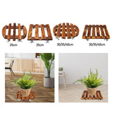 Maxbell Movable Wooden Flowerpot Rack with Lockable Brake Rolling Caster for Corner Round 25cm