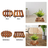 Maxbell Movable Wooden Flowerpot Rack with Lockable Brake Rolling Caster for Corner Round 25cm