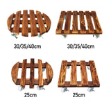 Maxbell Movable Wooden Flowerpot Rack with Lockable Brake Rolling Caster for Corner Round 25cm