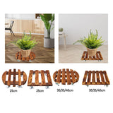 Maxbell Movable Wooden Flowerpot Rack with Lockable Brake Rolling Caster for Corner Round 25cm