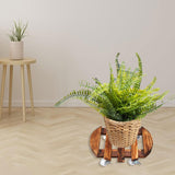 Maxbell Movable Wooden Flowerpot Rack with Lockable Brake Rolling Caster for Corner Round 25cm