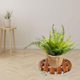 Maxbell Movable Wooden Flowerpot Rack with Lockable Brake Rolling Caster for Corner Round 35cm