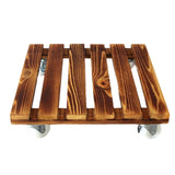 Maxbell Movable Wooden Flowerpot Rack with Lockable Brake Rolling Caster for Corner Square 40cm
