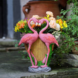 Maxbell Resin Flamingo Flower Pot Garden Statue for Home Decor Backyard Office