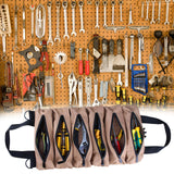 Maxbell Wrench Tools Pouch Canvas with 6 Zipper Pockets Foldaway for Plumber