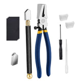 Maxbell 10Pcs Glass Cutting Tool Kit for Breaking Fusing Stained Glass