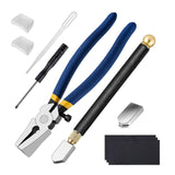 Maxbell 10Pcs Glass Cutting Tool Kit for Breaking Fusing Stained Glass