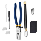 Maxbell 10Pcs Glass Cutting Tool Kit for Breaking Fusing Stained Glass