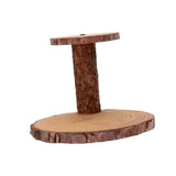 Maxbell Wood Cake Stand Rustic Food Riser Decorative Tray for Cookie Decor 2 Wood Chips