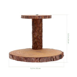 Maxbell Wood Cake Stand Rustic Food Riser Decorative Tray for Cookie Decor 2 Wood Chips