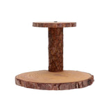 Maxbell Wood Cake Stand Rustic Food Riser Decorative Tray for Cookie Decor 2 Wood Chips