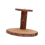 Maxbell Wood Cake Stand Rustic Food Riser Decorative Tray for Cookie Decor 2 Wood Chips