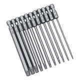 Maxbell 11Pcs 75mm Screwdriver Bits Set Alloy Steel 1/4" for Accessory Parts