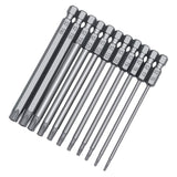 Maxbell 11Pcs 75mm Screwdriver Bits Set Alloy Steel 1/4" for Accessory Parts