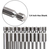 Maxbell 11Pcs 75mm Screwdriver Bits Set Alloy Steel 1/4" for Accessory Parts