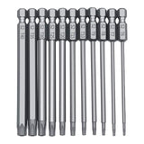 Maxbell 11Pcs 75mm Screwdriver Bits Set Alloy Steel 1/4" for Accessory Parts