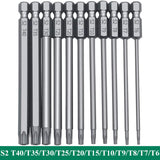 Maxbell 11Pcs 75mm Screwdriver Bits Set Alloy Steel 1/4" for Accessory Parts