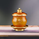 Maxbell Water Offering Cup Coloured Glaze Buddhist Worship Cup for Worship Style B