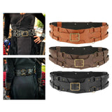 Maxbell Reusable PU Leather Waist Belt Costume Wrap Around Medieval Knight Belt Yellow
