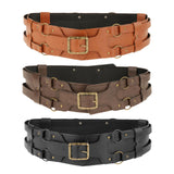 Maxbell Reusable PU Leather Waist Belt Costume Wrap Around Medieval Knight Belt Yellow