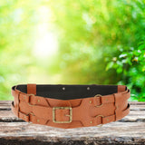 Maxbell Reusable PU Leather Waist Belt Costume Wrap Around Medieval Knight Belt Yellow
