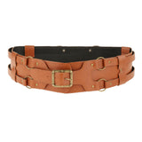 Maxbell Reusable PU Leather Waist Belt Costume Wrap Around Medieval Knight Belt Yellow