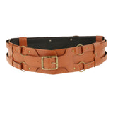 Maxbell Reusable PU Leather Waist Belt Costume Wrap Around Medieval Knight Belt Yellow
