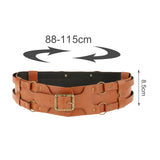 Maxbell Reusable PU Leather Waist Belt Costume Wrap Around Medieval Knight Belt Yellow