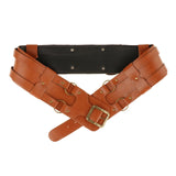 Maxbell Reusable PU Leather Waist Belt Costume Wrap Around Medieval Knight Belt Yellow