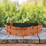 Maxbell Reusable PU Leather Waist Belt Costume Wrap Around Medieval Knight Belt Yellow