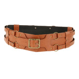 Maxbell Reusable PU Leather Waist Belt Costume Wrap Around Medieval Knight Belt Yellow