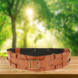 Maxbell Reusable PU Leather Waist Belt Costume Wrap Around Medieval Knight Belt Yellow