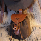 Maxbell Retro Pouch Bag Style Backpack Pockets Cosplay Costume Brown 2
