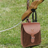 Maxbell Retro Pouch Bag Style Backpack Pockets Cosplay Costume Brown 2