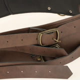 Maxbell Reusable PU Leather Waist Belt Costume Wrap Around Medieval Knight Belt Brown