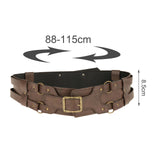 Maxbell Reusable PU Leather Waist Belt Costume Wrap Around Medieval Knight Belt Brown